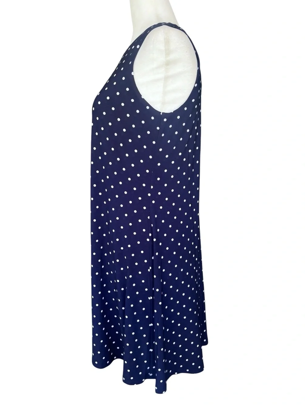 Anne Klein NWT Navy Polka Dot Sleeveless A-Line Dress 2